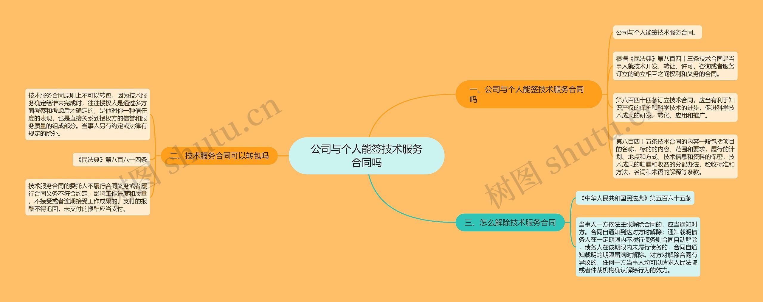 公司与个人能签技术服务合同吗思维导图