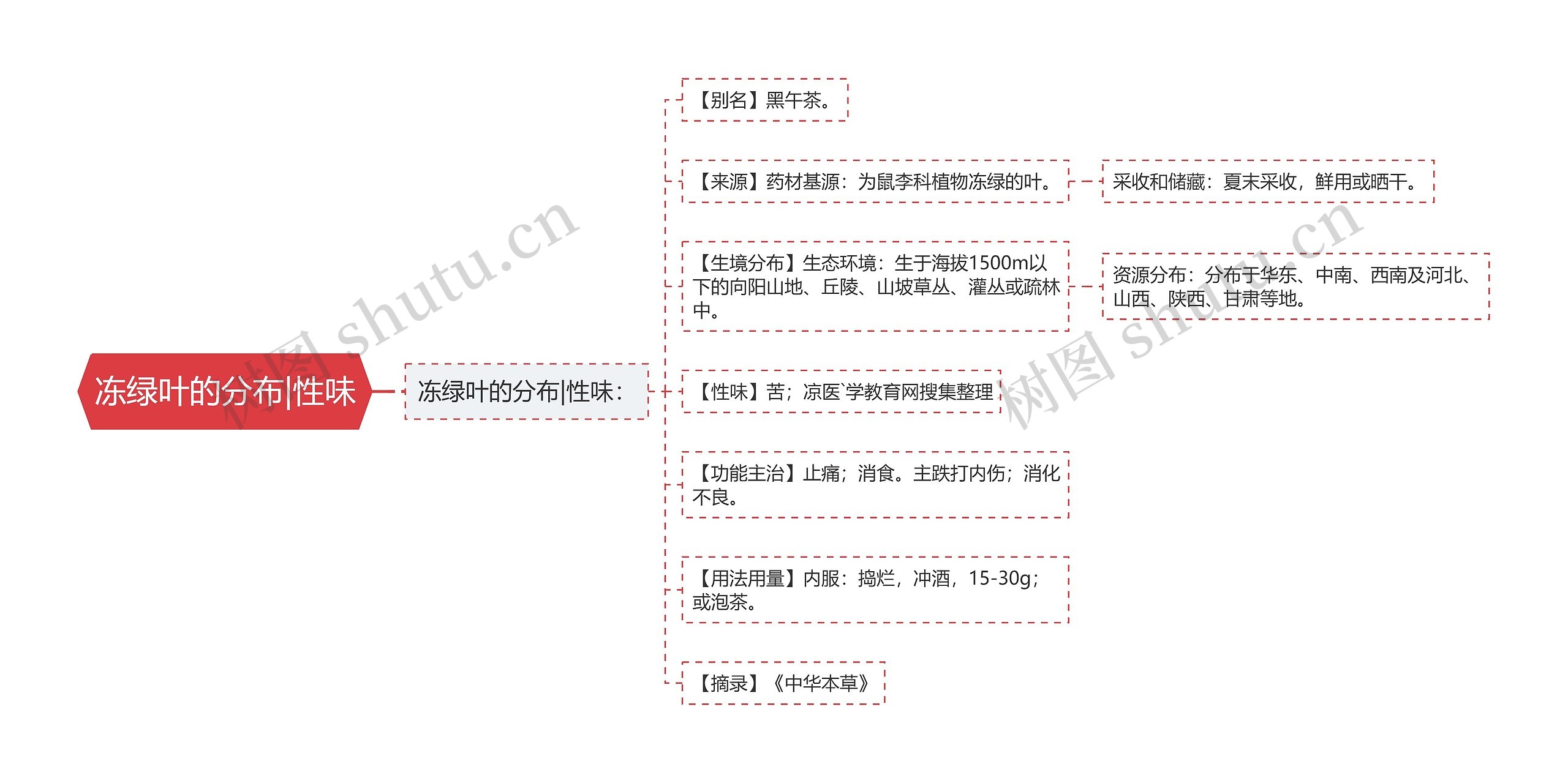 冻绿叶的分布|性味思维导图