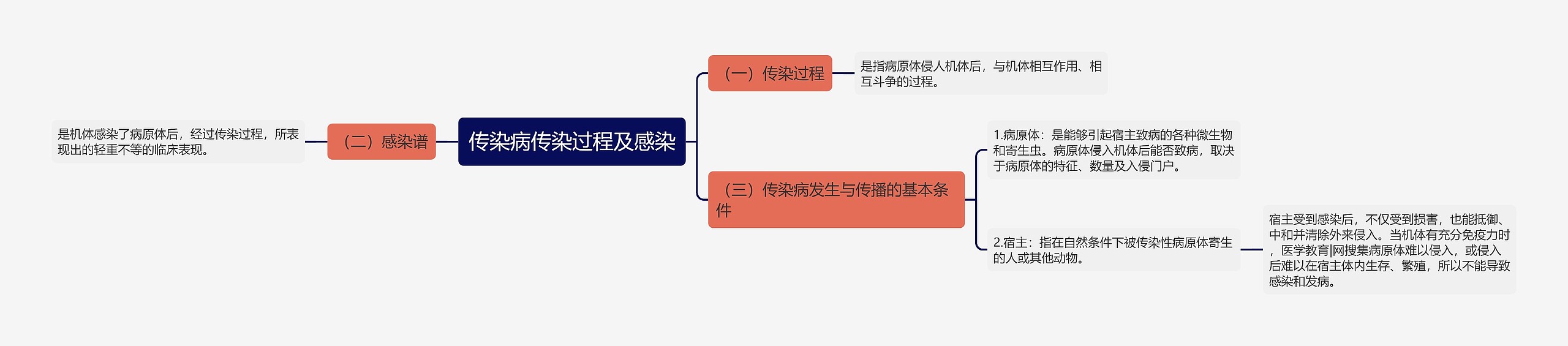 传染病传染过程及感染思维导图