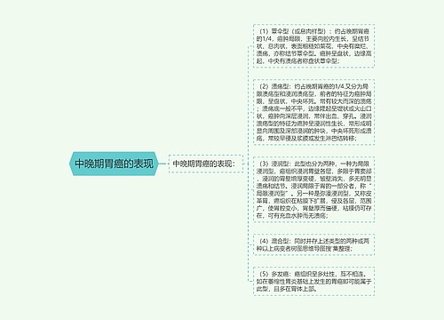 中晚期胃癌的表现