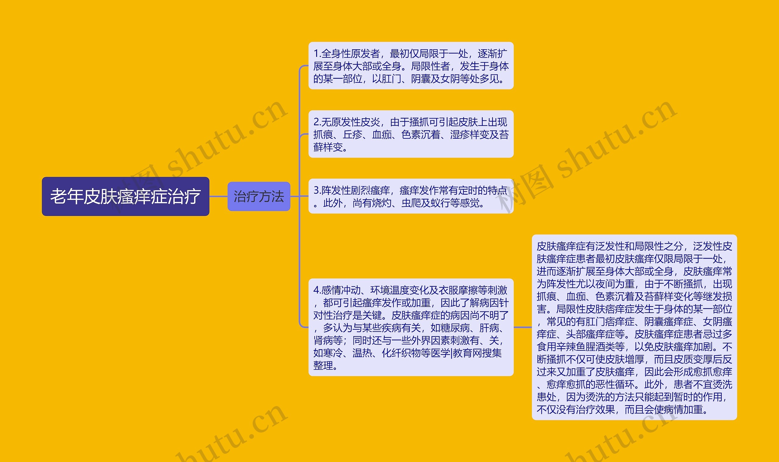 老年皮肤瘙痒症治疗思维导图