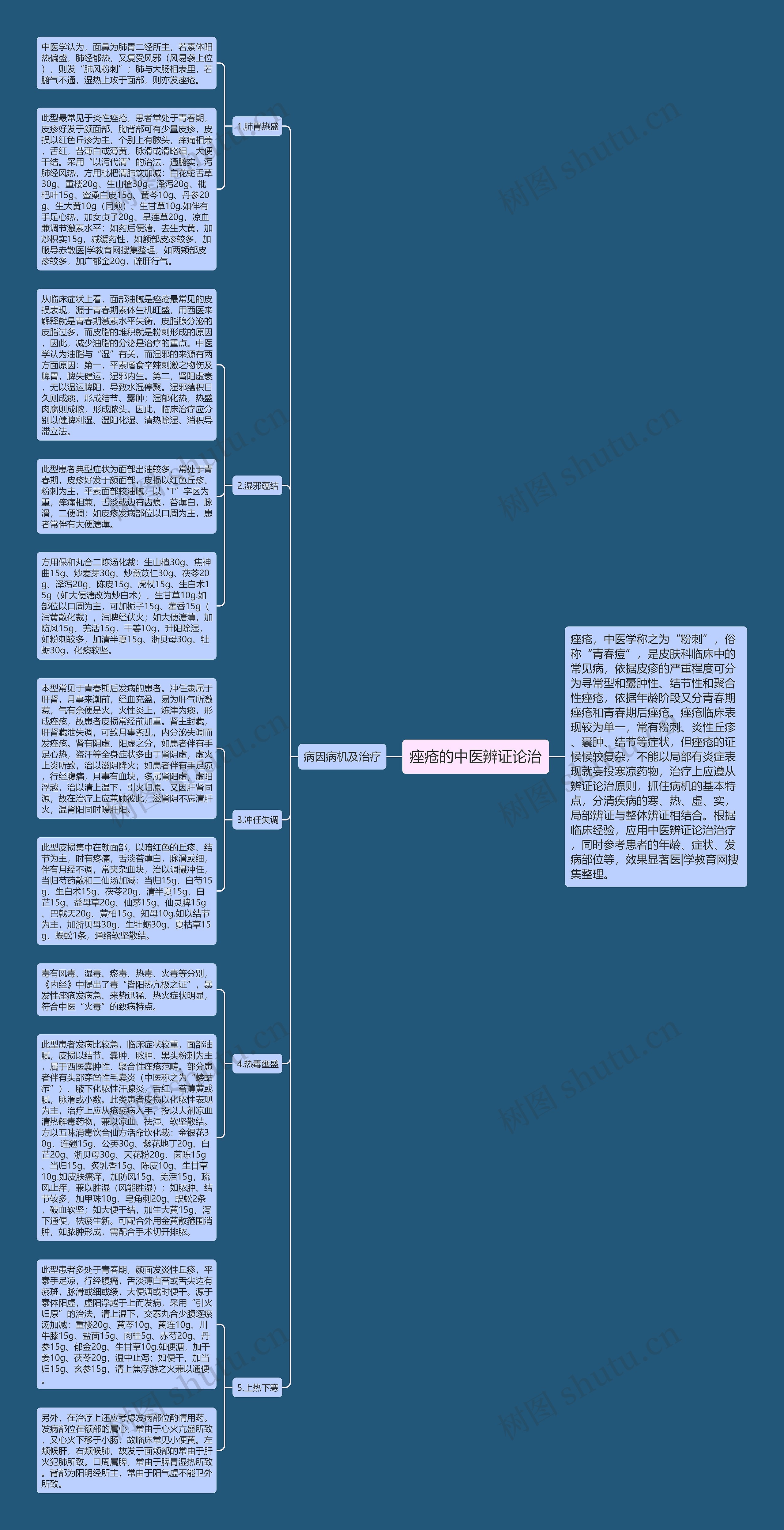 痤疮的中医辨证论治思维导图