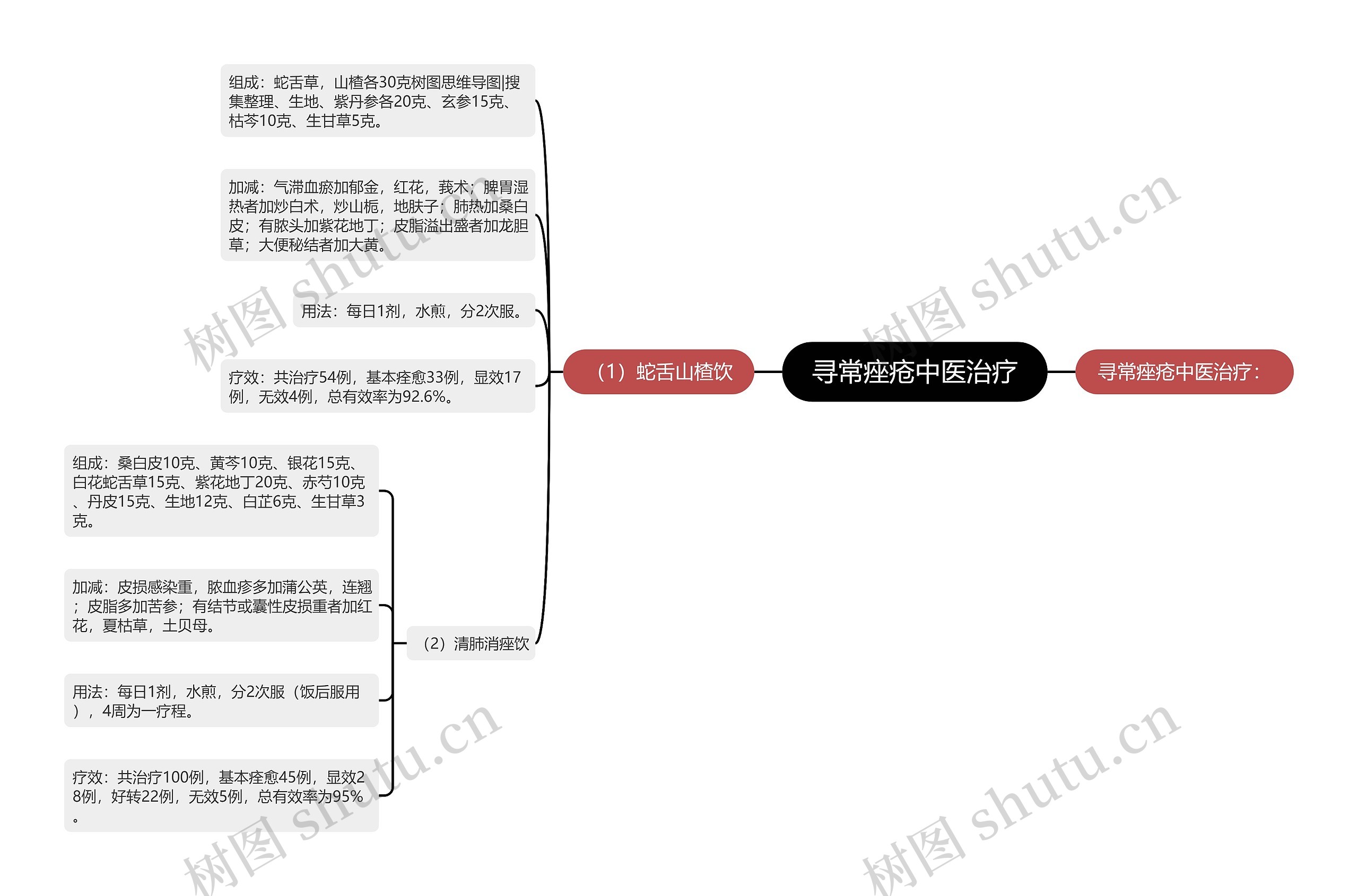 寻常痤疮中医治疗思维导图