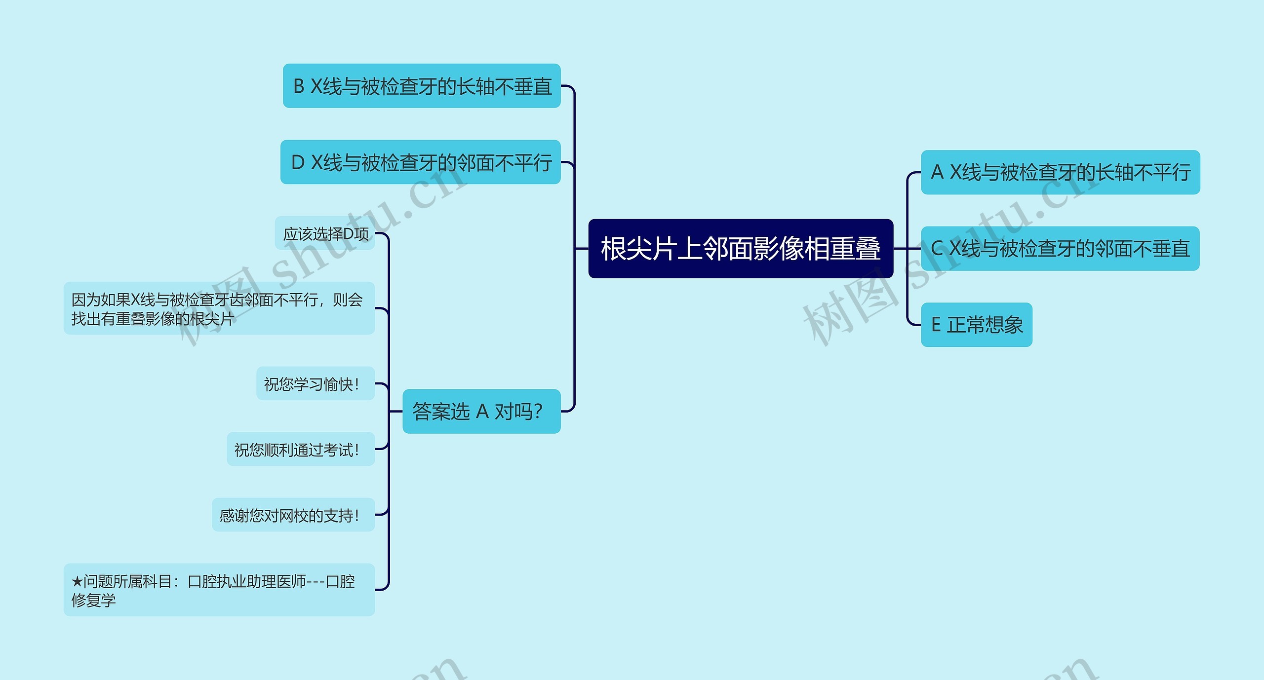 根尖片上邻面影像相重叠思维导图