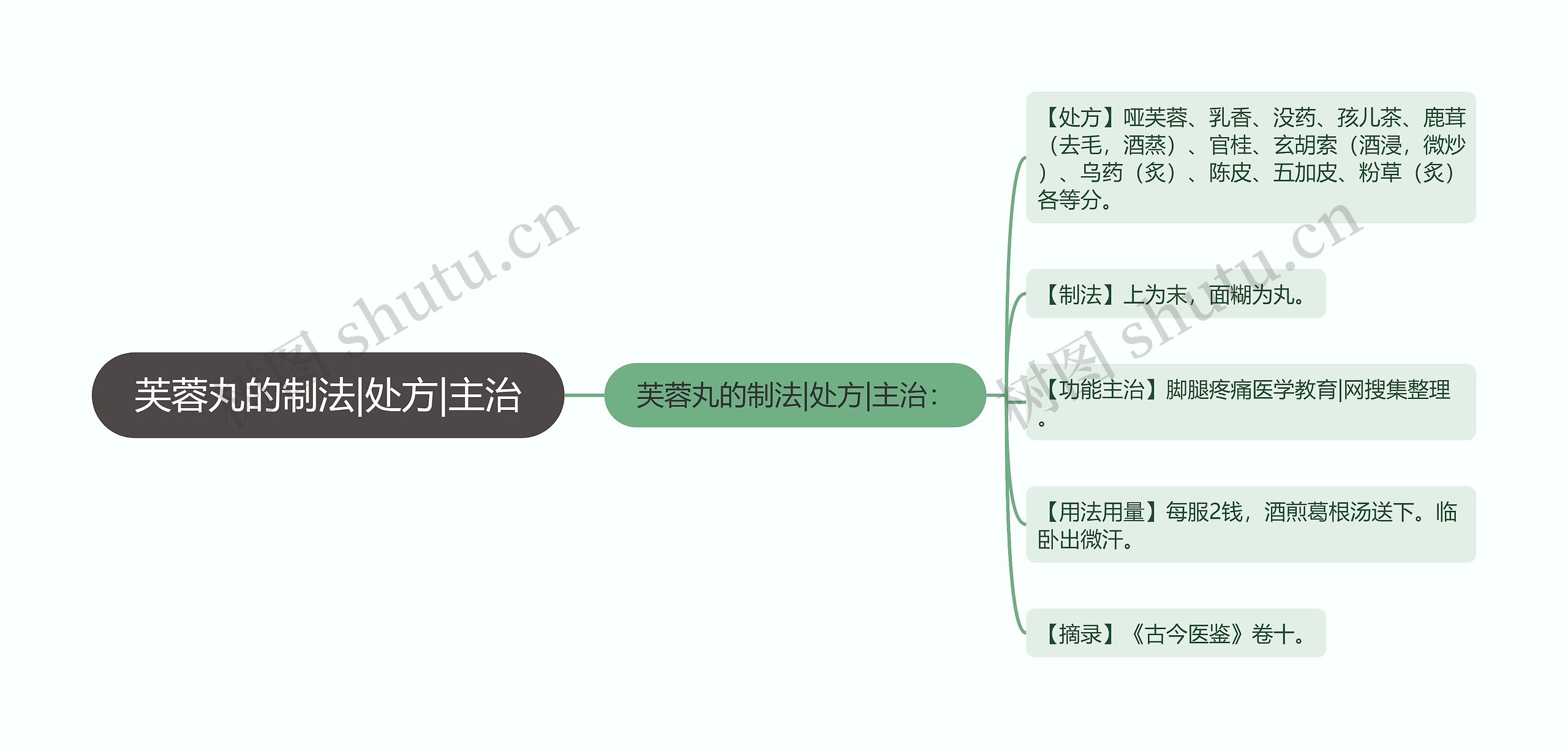 芙蓉丸的制法|处方|主治思维导图