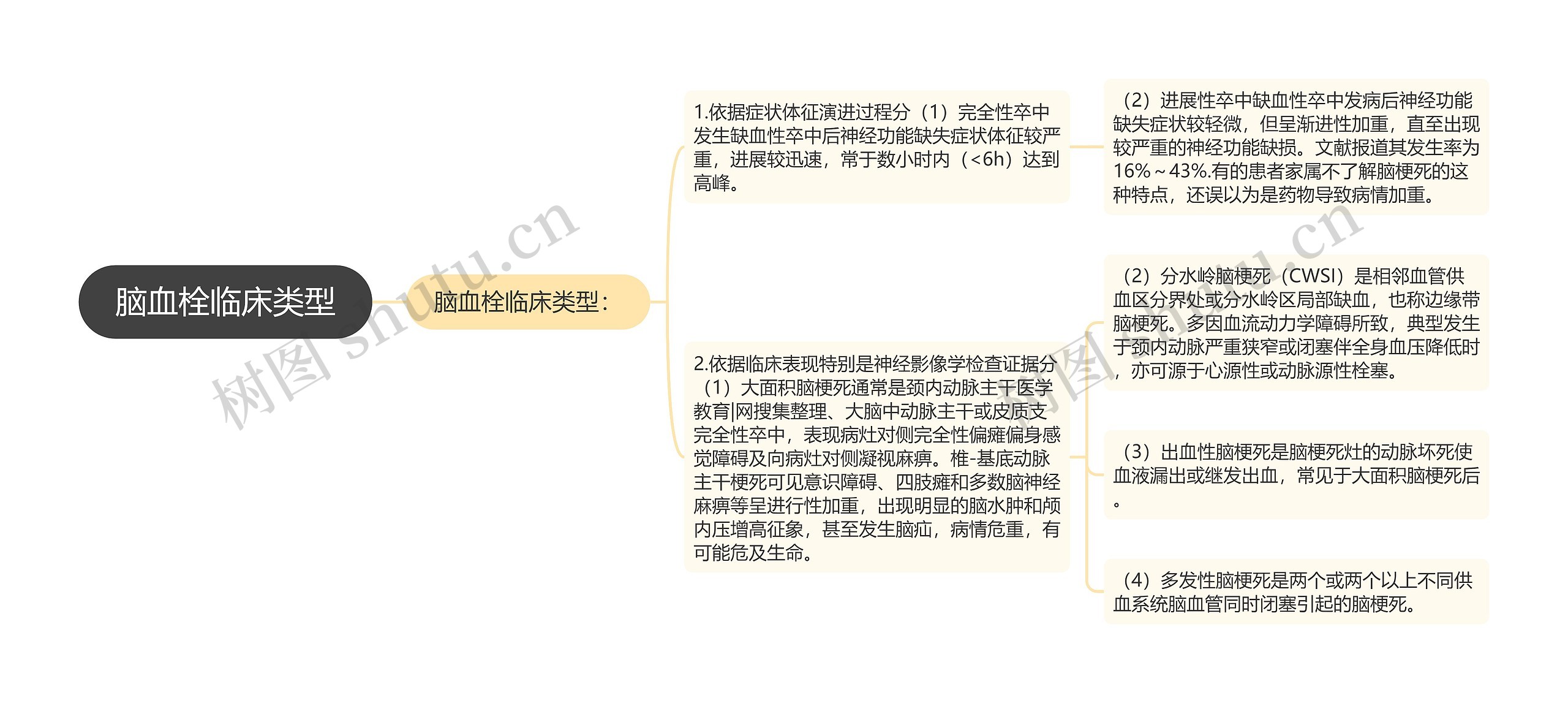 脑血栓临床类型思维导图