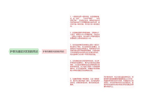 护患沟通层次区别的简述