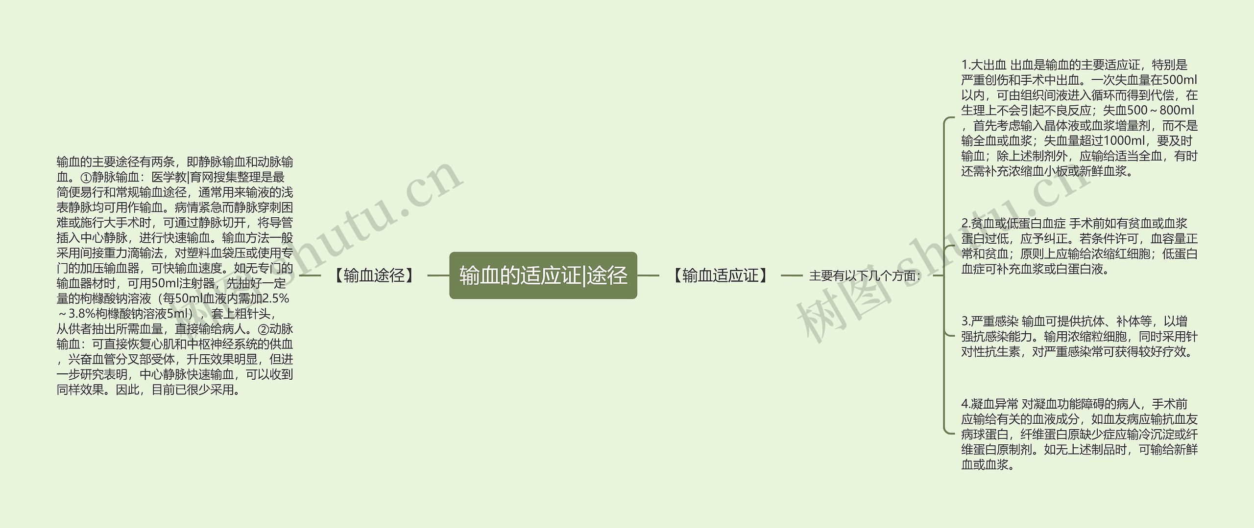 输血的适应证|途径思维导图