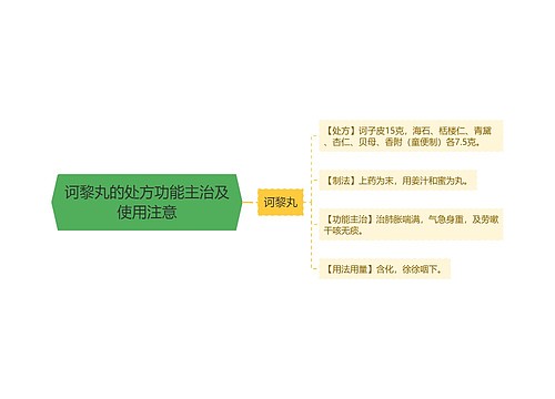 诃黎丸的处方功能主治及使用注意