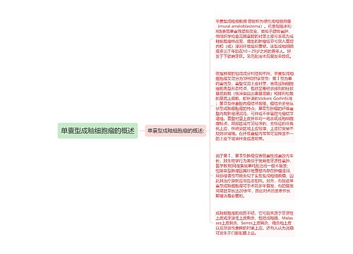 单囊型成釉细胞瘤的概述