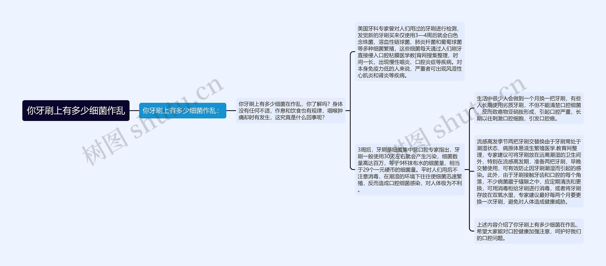 你牙刷上有多少细菌作乱思维导图