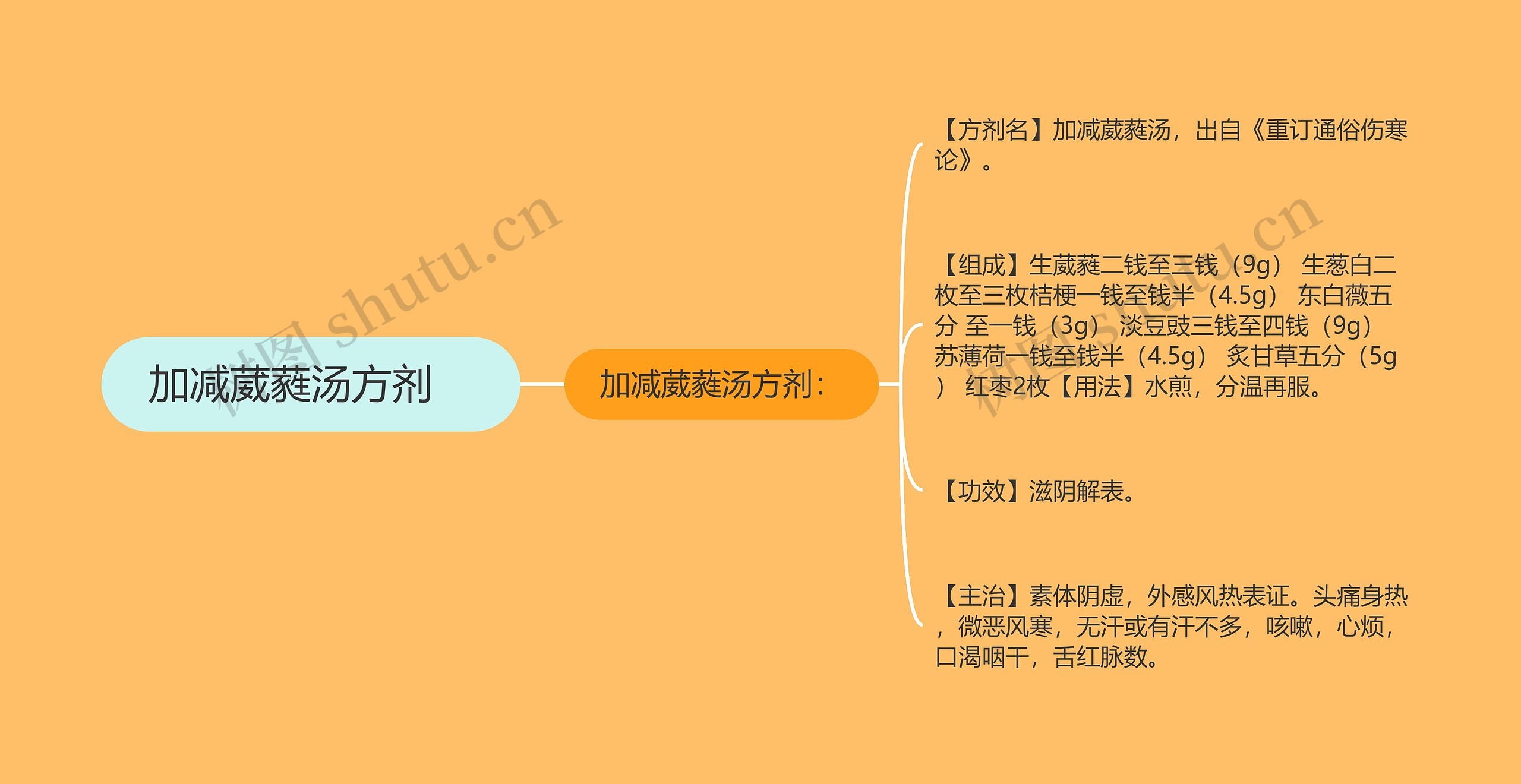 加减葳蕤汤方剂　思维导图