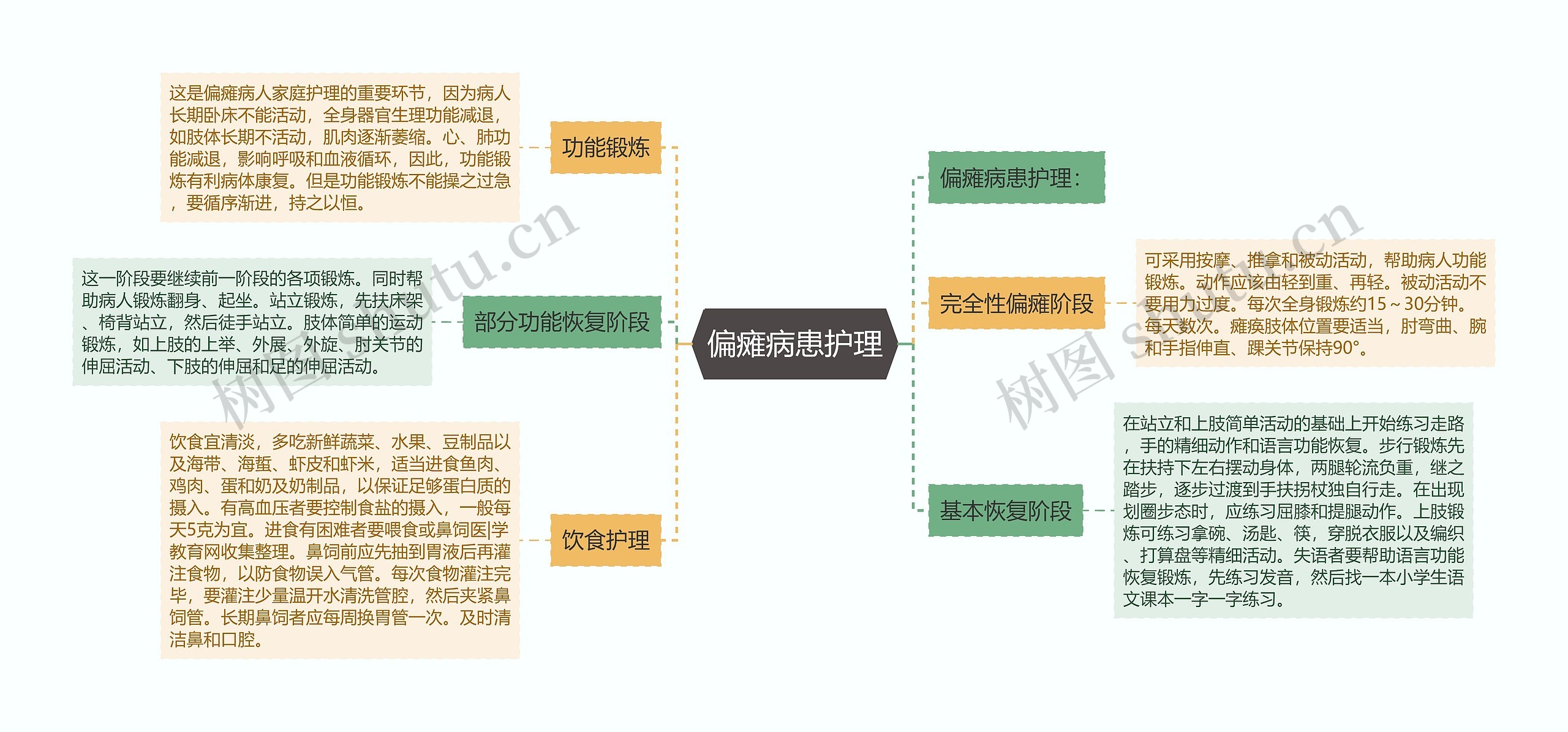 偏瘫病患护理思维导图