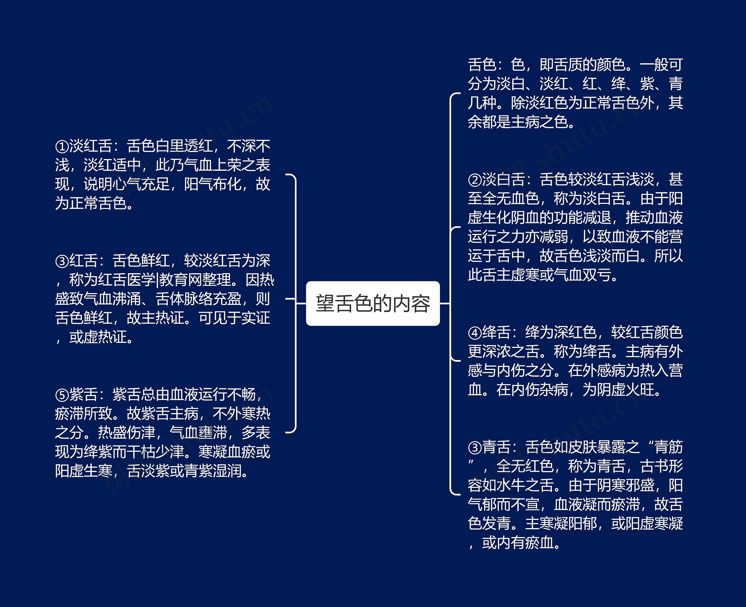 望舌色的内容思维导图