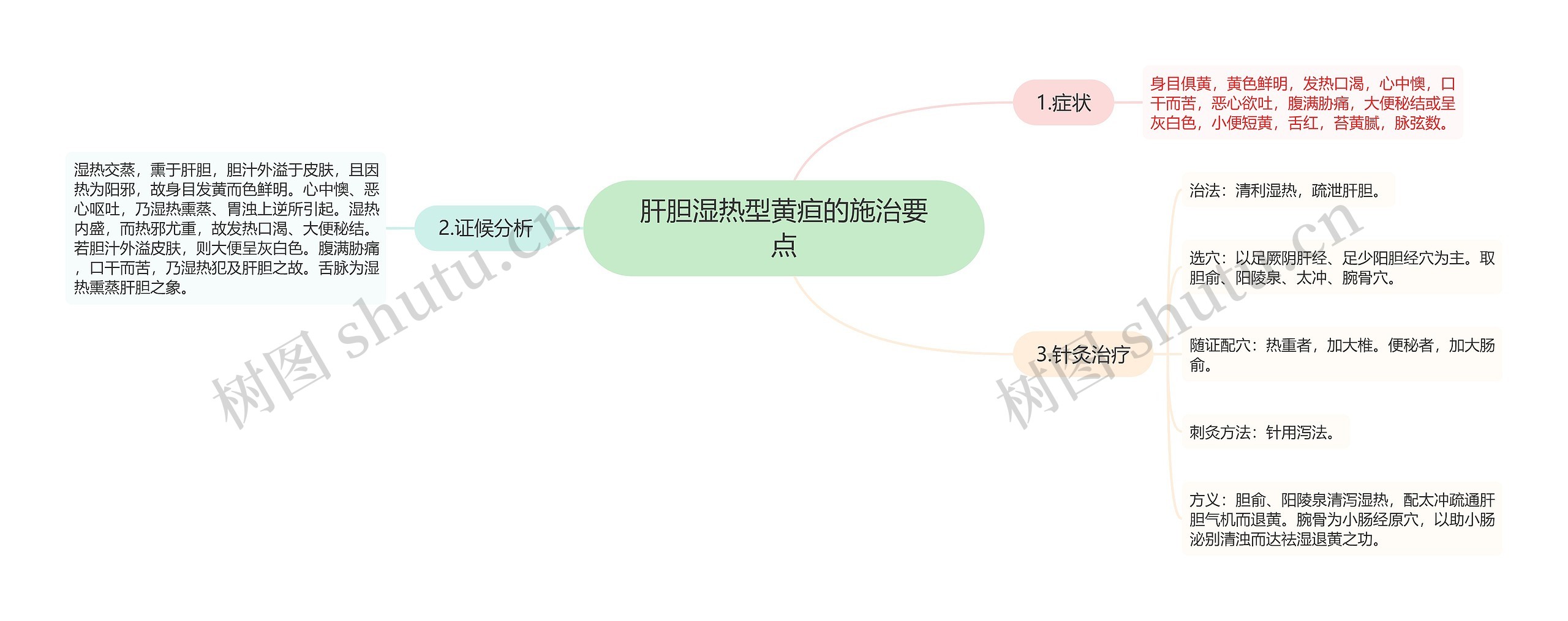 肝胆湿热型黄疸的施治要点思维导图