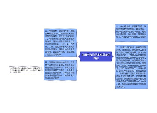 供用电合同范本应具备的内容