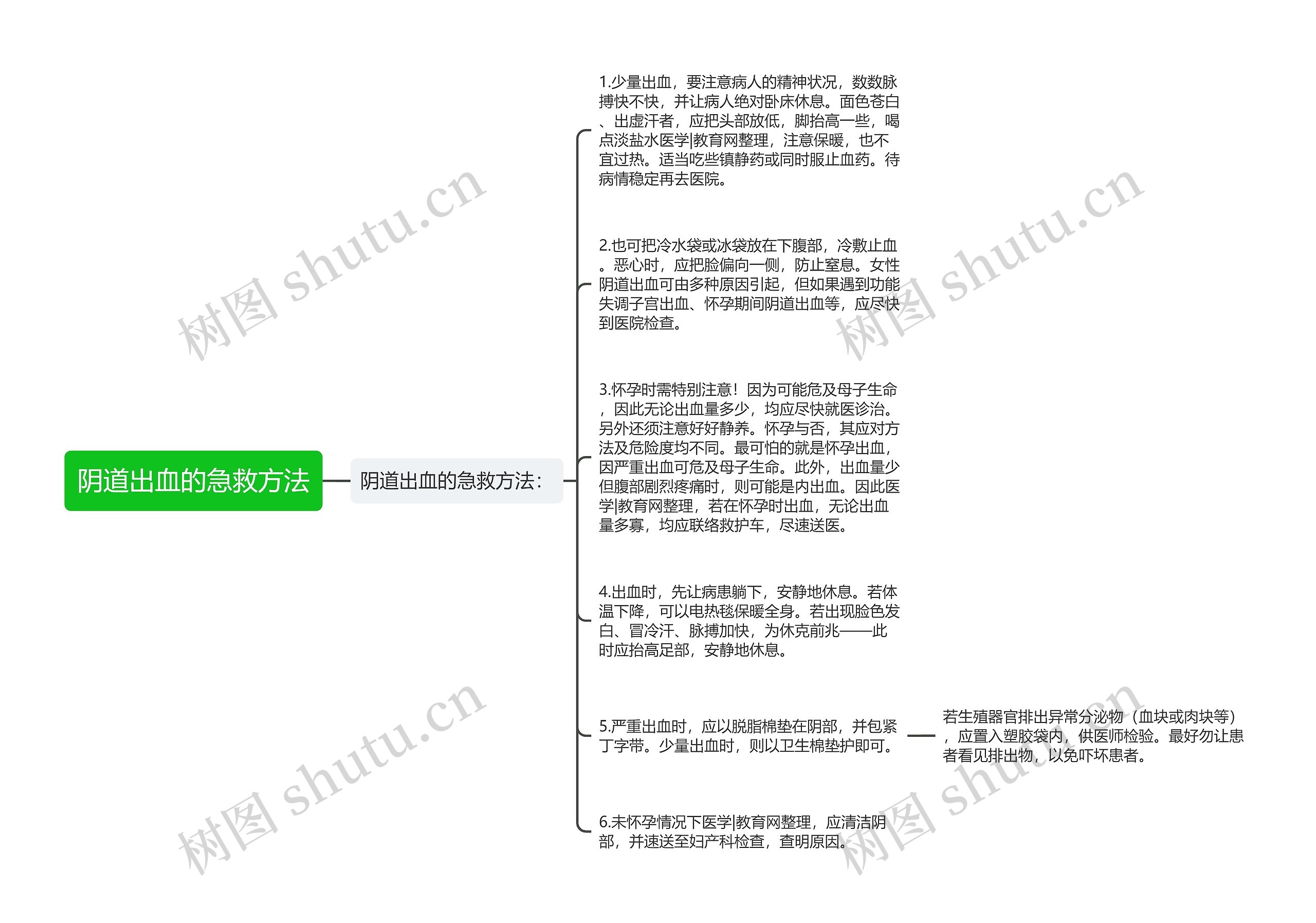 阴道出血的急救方法思维导图