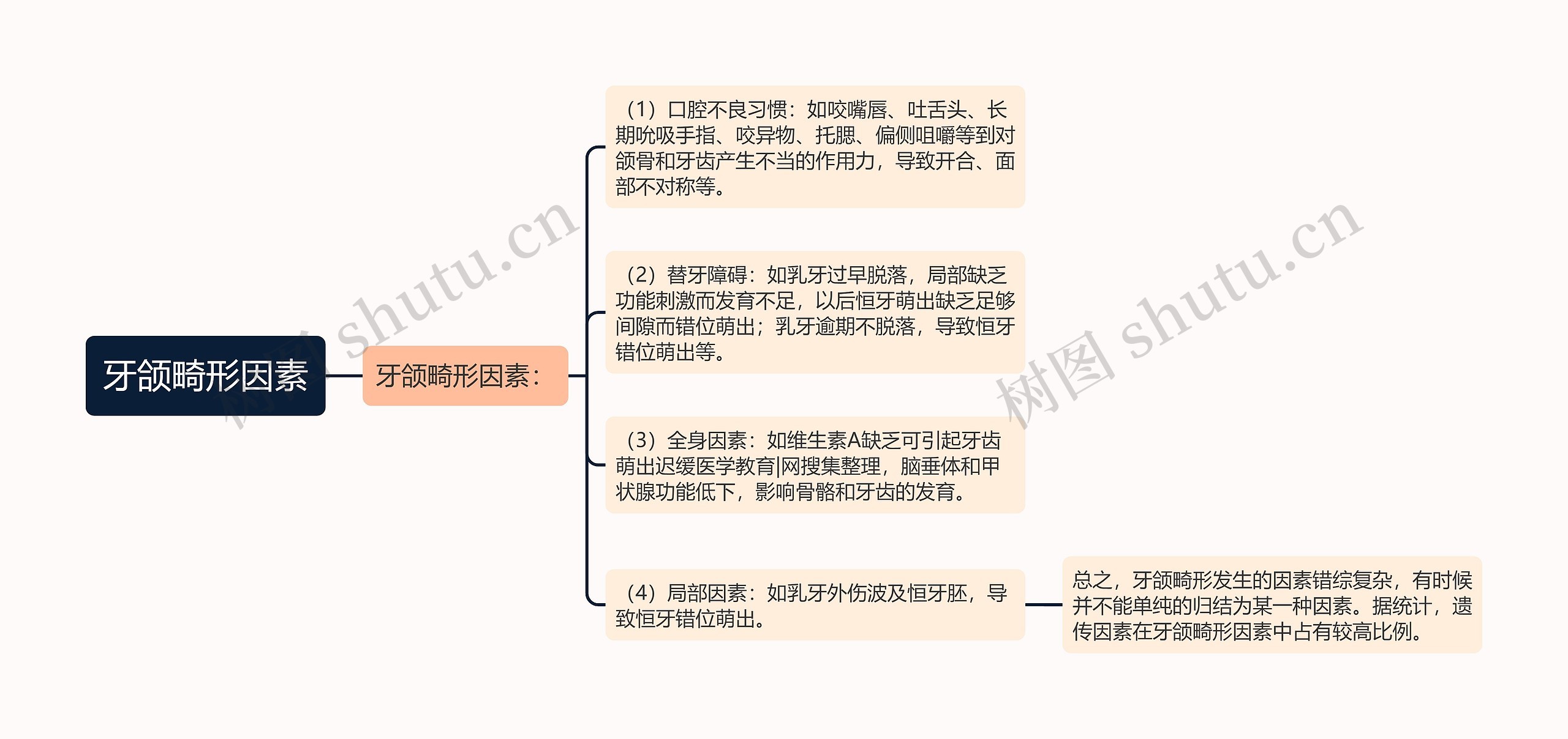 牙颌畸形因素思维导图