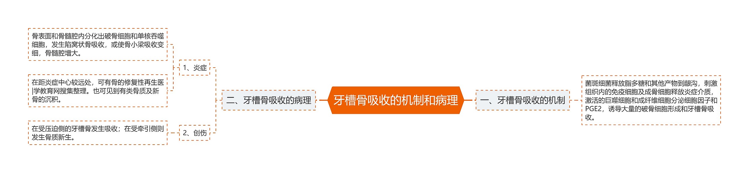 牙槽骨吸收的机制和病理思维导图高清图 牙槽骨吸收的机制和病理思维导图