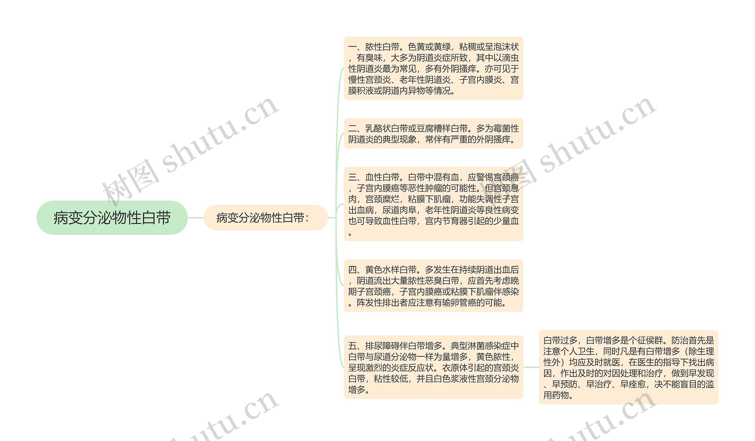 病变分泌物性白带思维导图