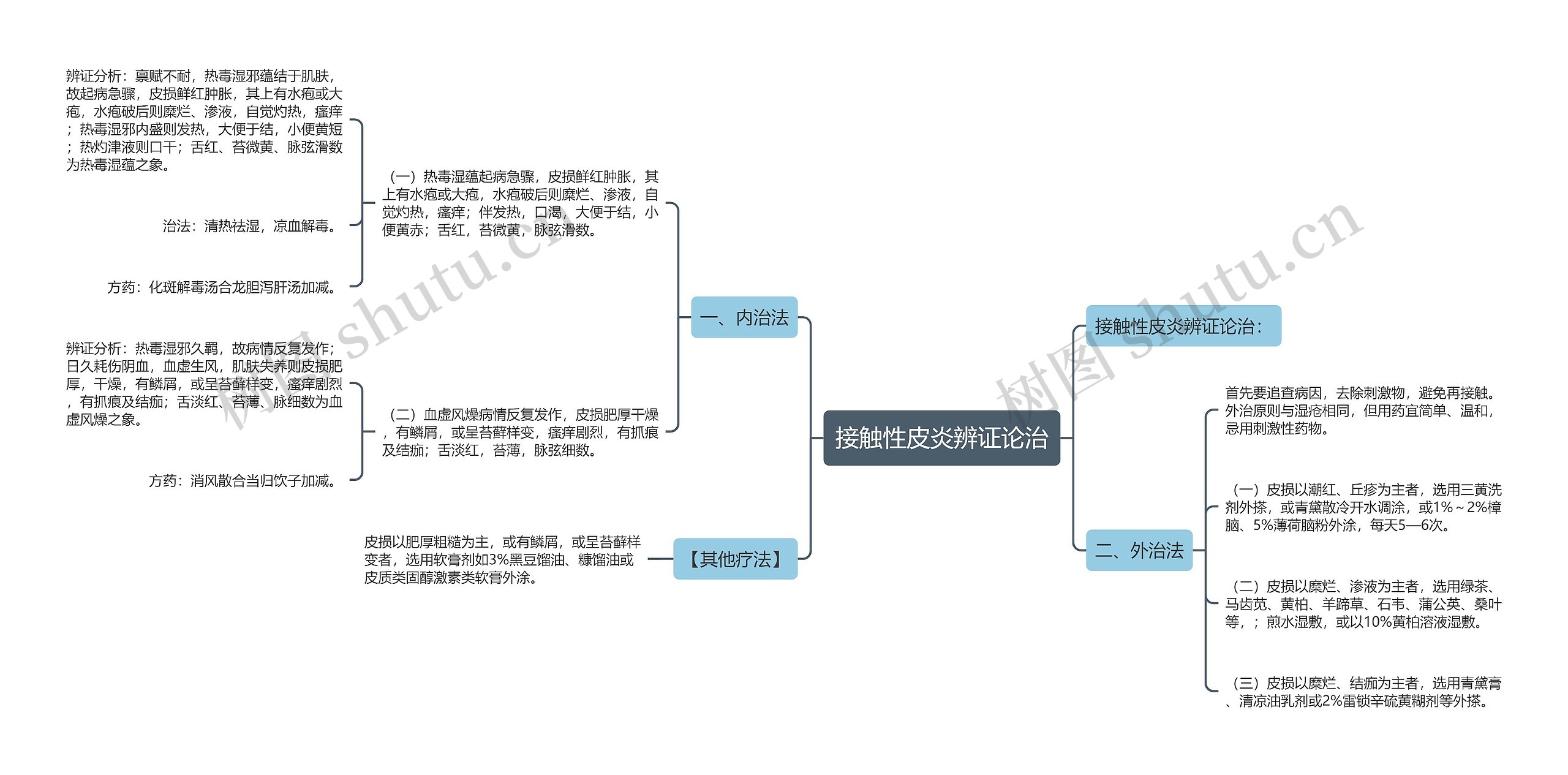 接触性皮炎辨证论治思维导图