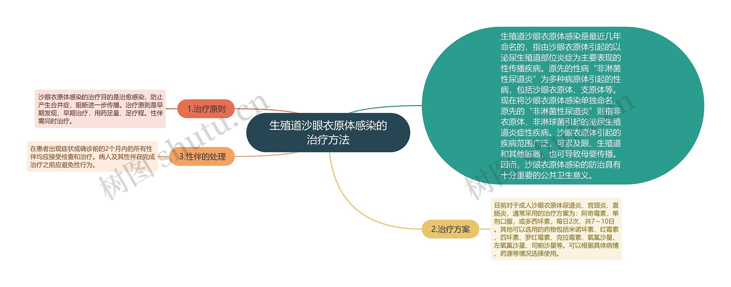 生殖道沙眼衣原体感染的治疗方法思维导图