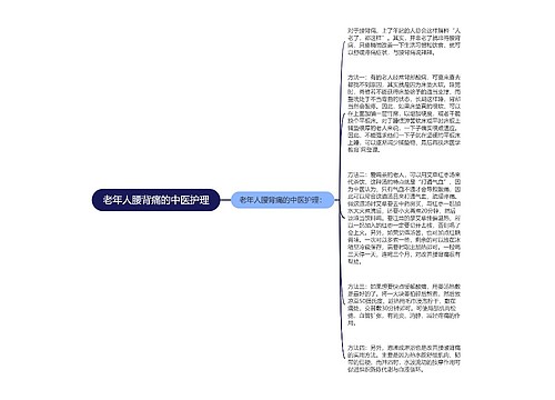 老年人腰背痛的中医护理