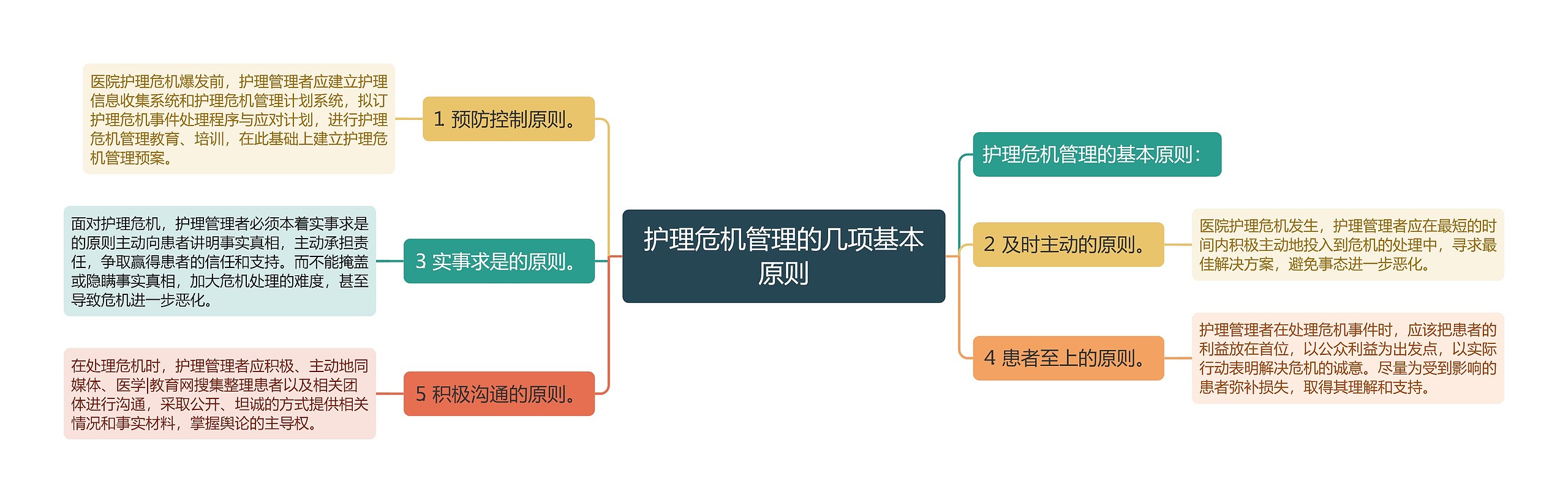 护理危机管理的几项基本原则思维导图