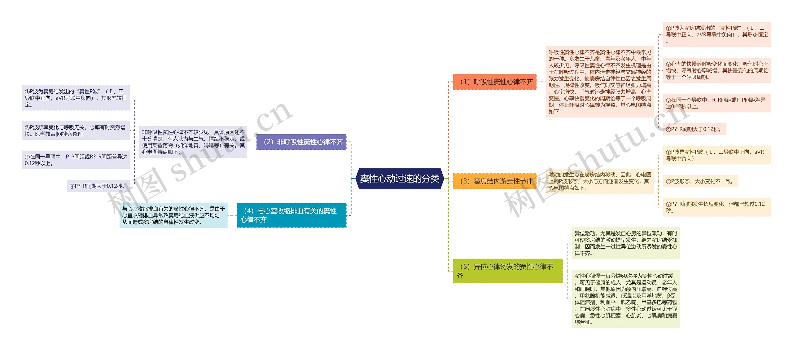 窦性心动过速的分类思维导图