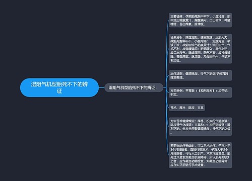 湿阻气机型胎死不下的辨证