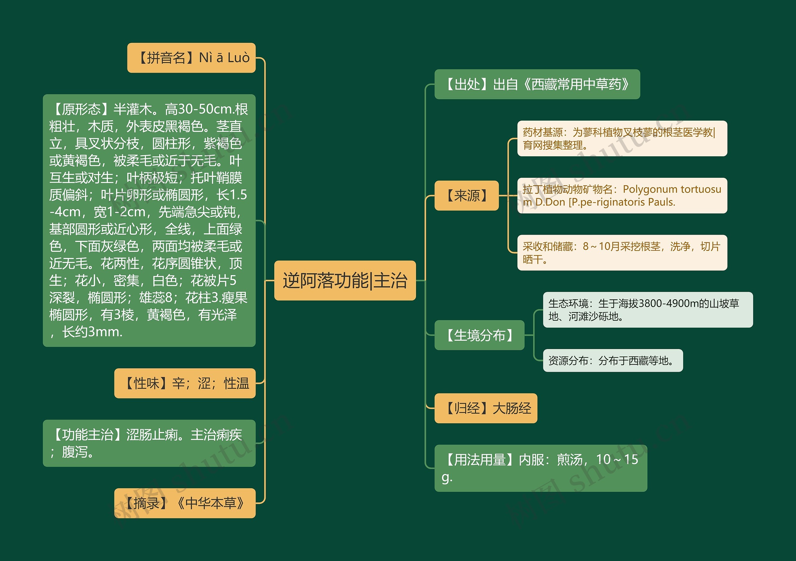 逆阿落功能|主治思维导图