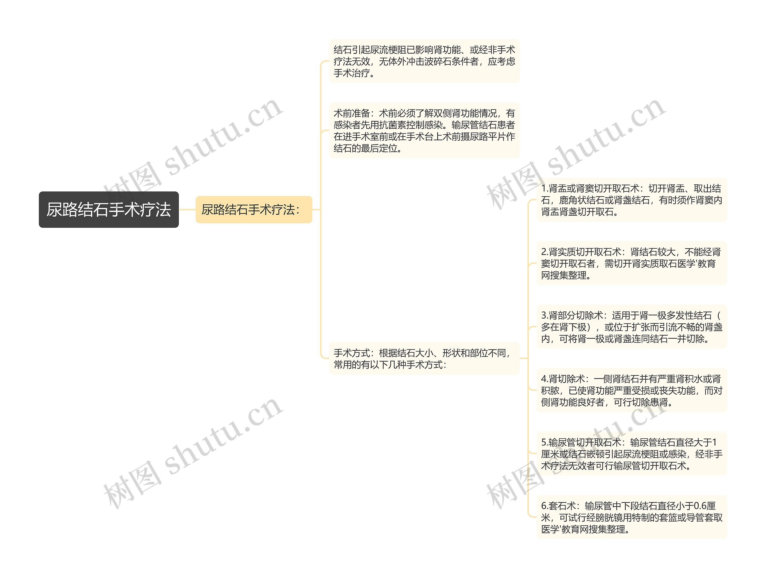 尿路结石手术疗法思维导图