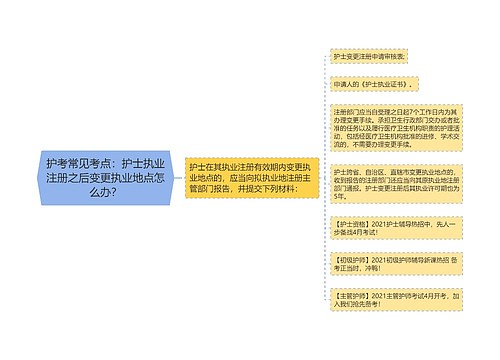 护考常见考点：护士执业注册之后变更执业地点怎么办？