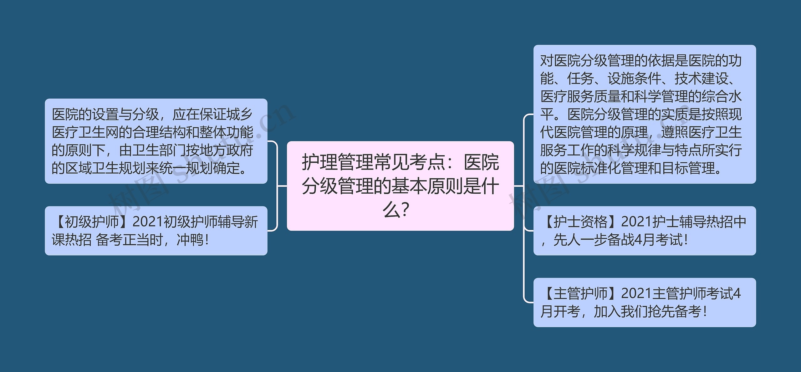 护理管理常见考点：医院分级管理的基本原则是什么？思维导图