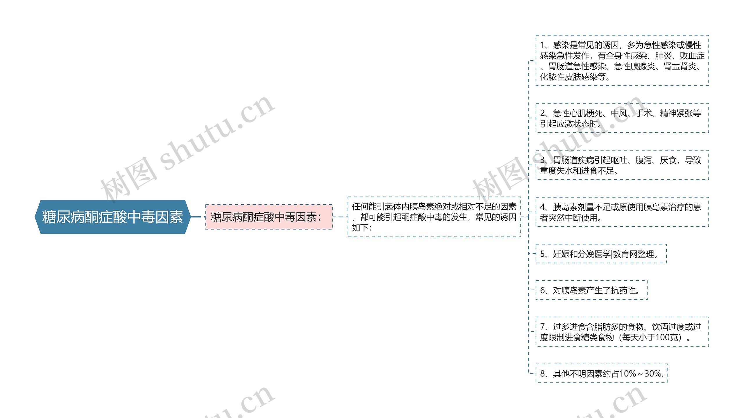 糖尿病酮症酸中毒因素思维导图