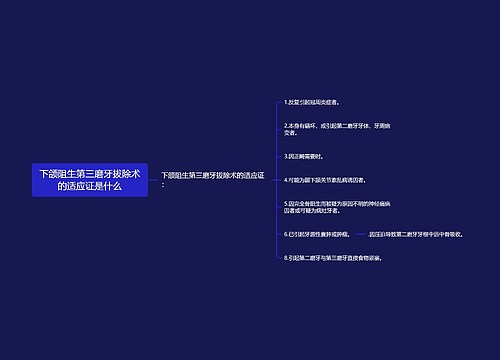 下颌阻生第三磨牙拔除术的适应证是什么