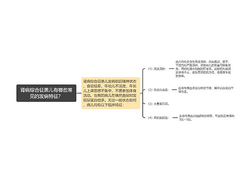 肾病综合征患儿有哪些常见的发病特征？