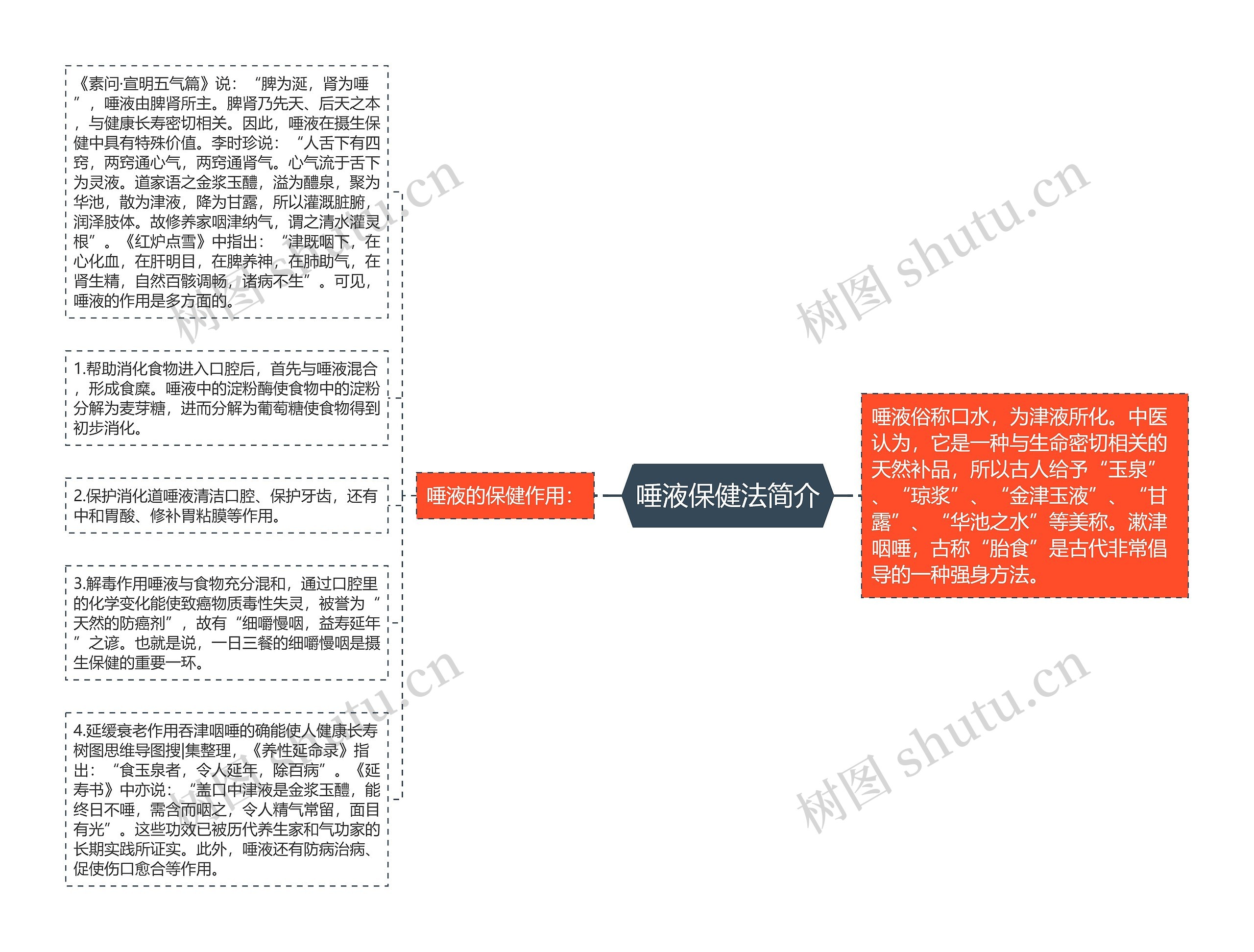 唾液保健法简介思维导图