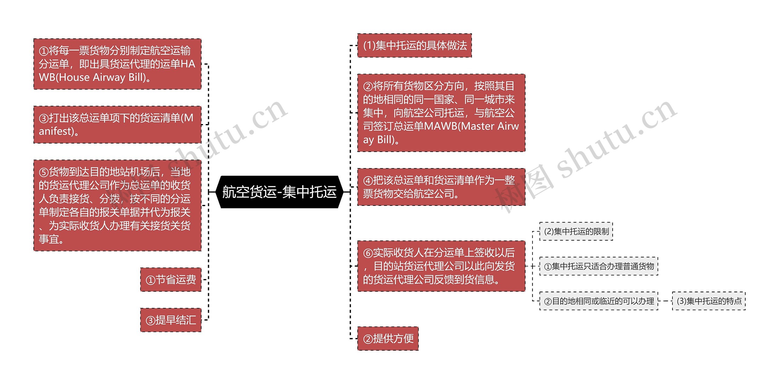 航空货运-集中托运思维导图