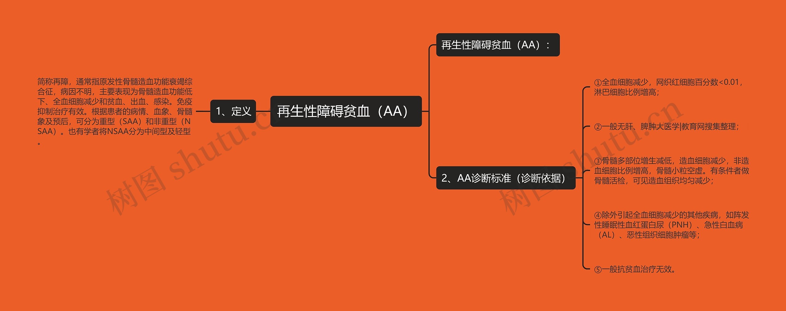 再生性障碍贫血（AA）思维导图