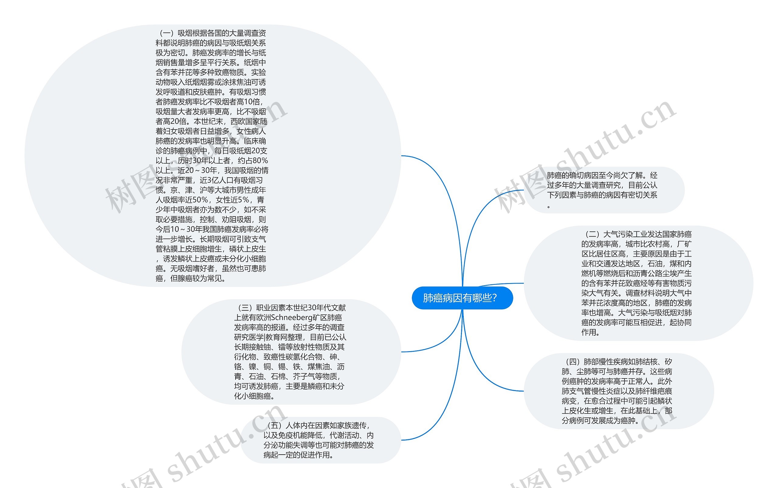 肺癌病因有哪些？思维导图