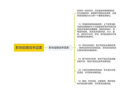 影响咀嚼效率因素