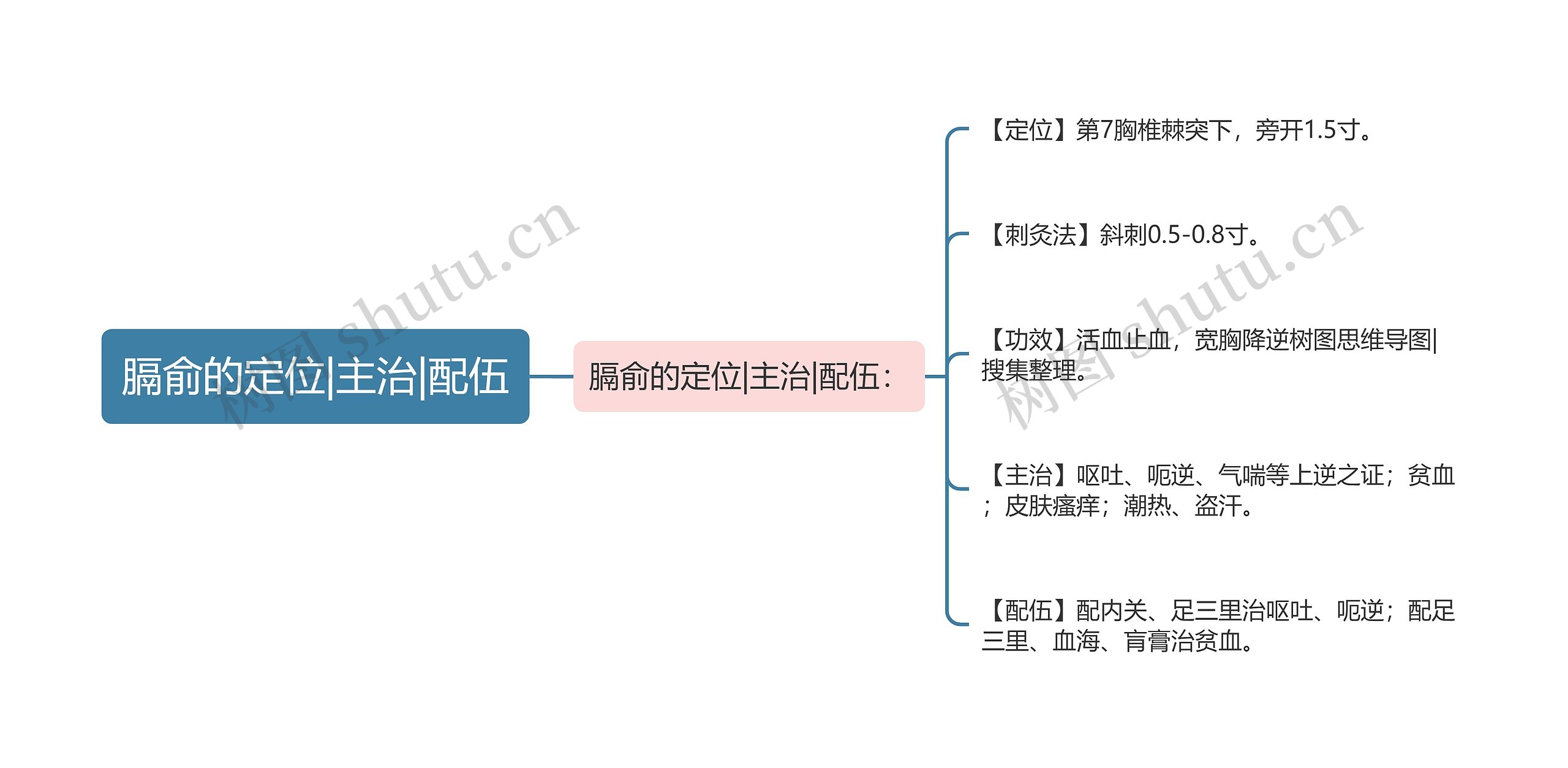 膈俞的定位|主治|配伍思维导图