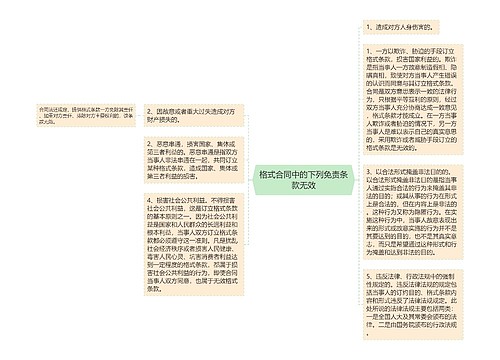 格式合同中的下列免责条款无效