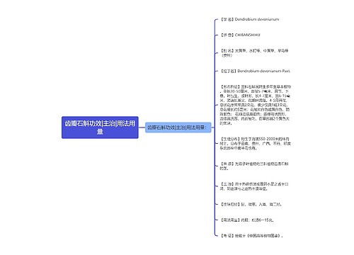 齿瓣石斛功效|主治|用法用量