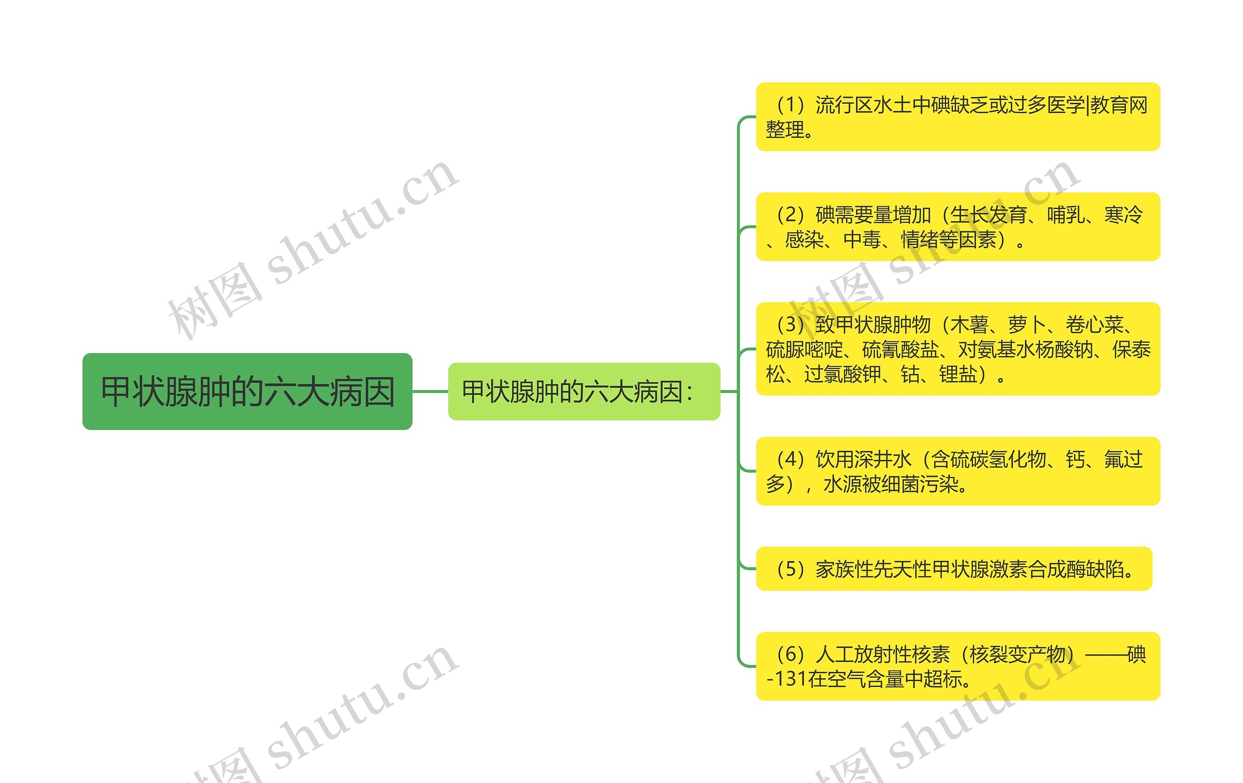 甲状腺肿的六大病因思维导图