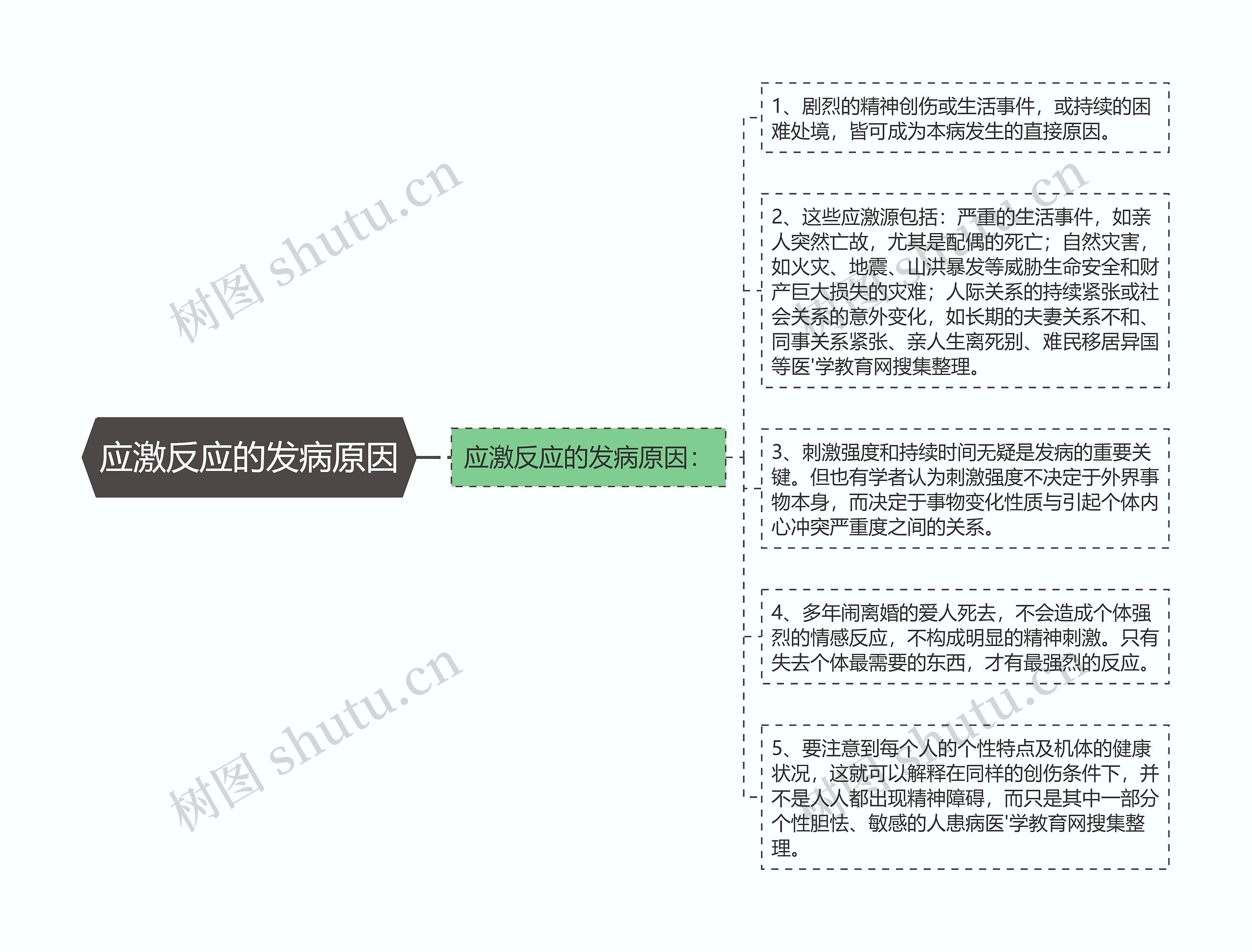 应激反应的发病原因思维导图