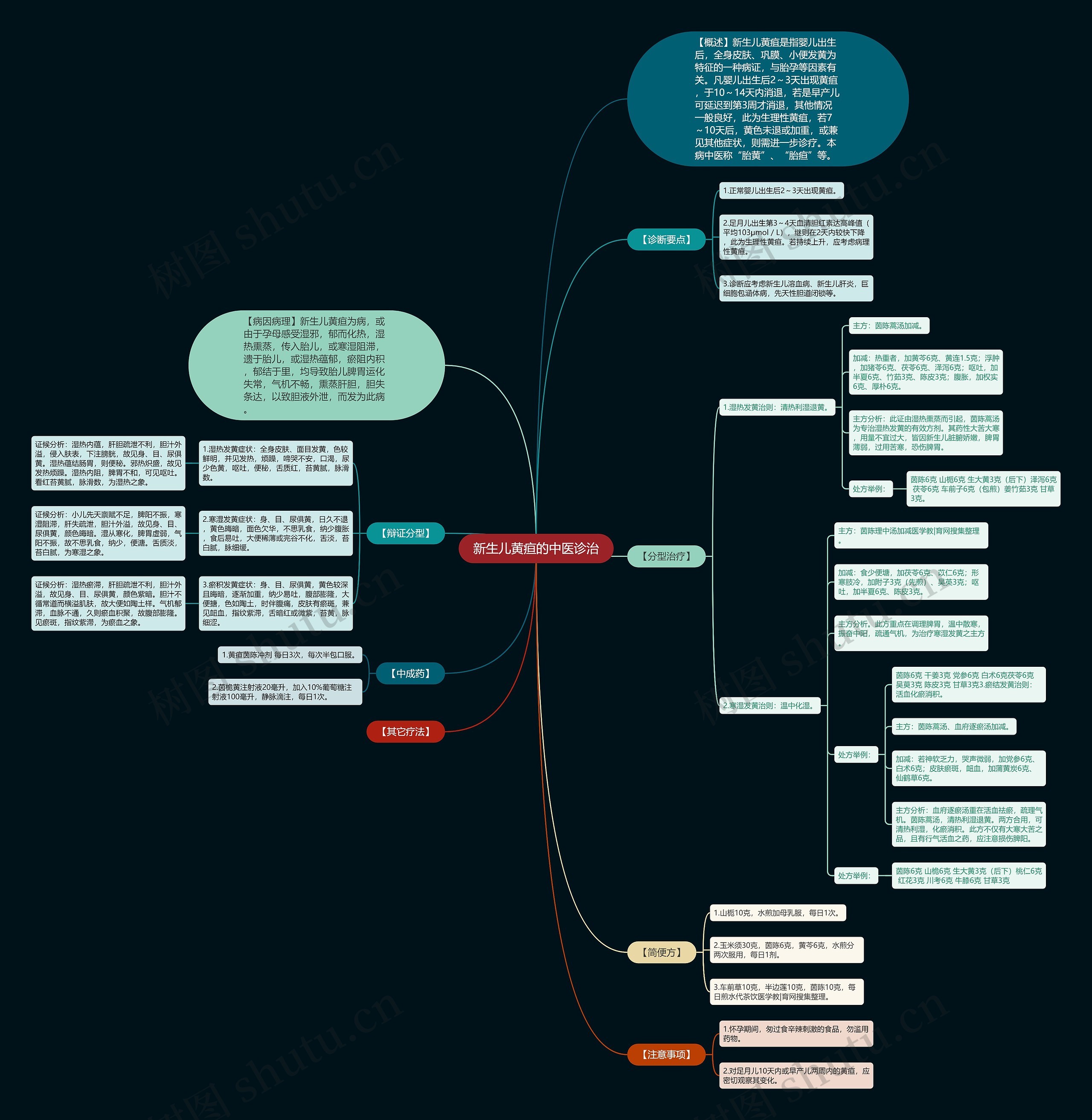 新生儿黄疸的中医诊治思维导图