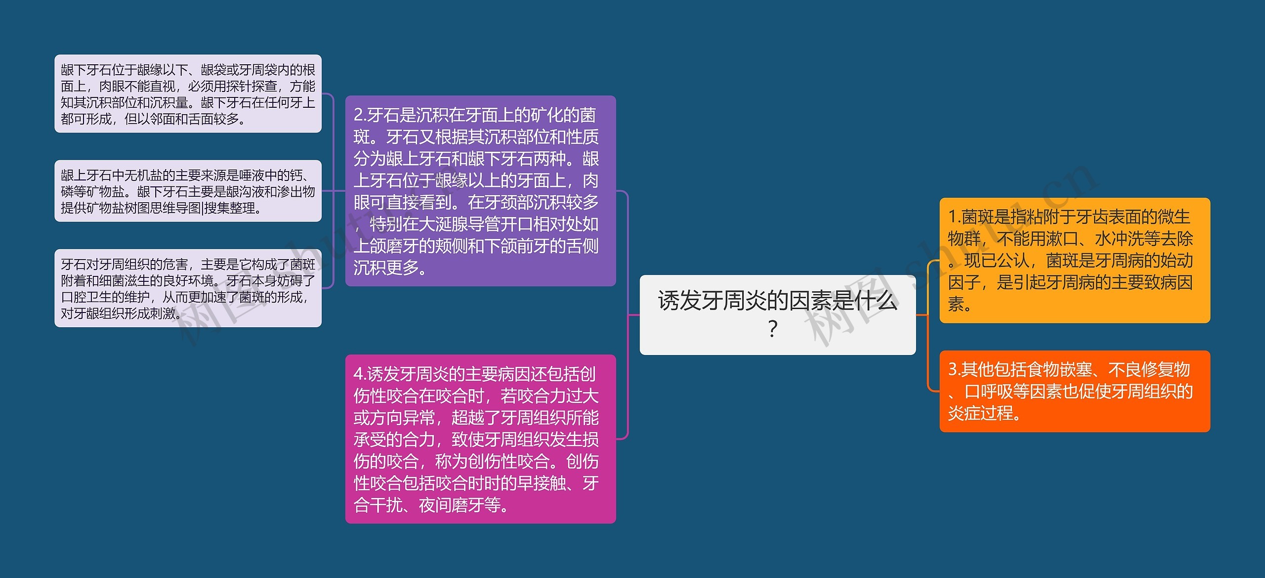 诱发牙周炎的因素是什么？思维导图