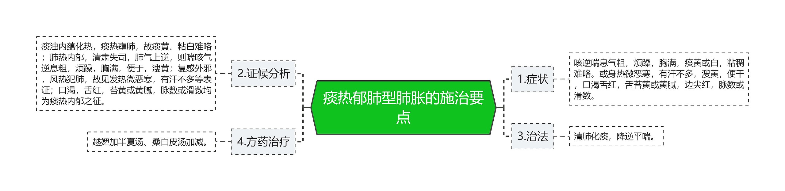 痰热郁肺型肺胀的施治要点思维导图